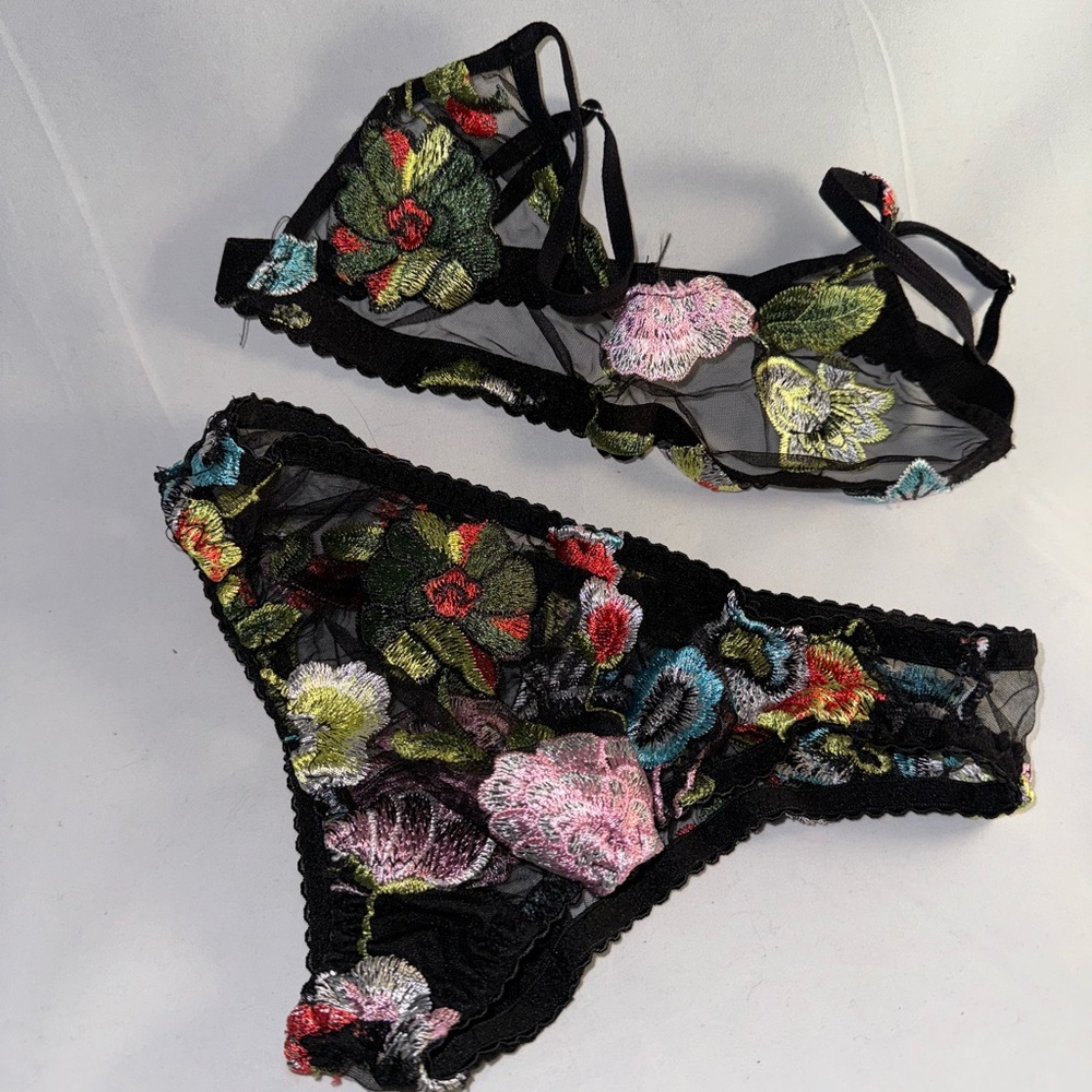 Lacy Embroidered Bra & Panty Set